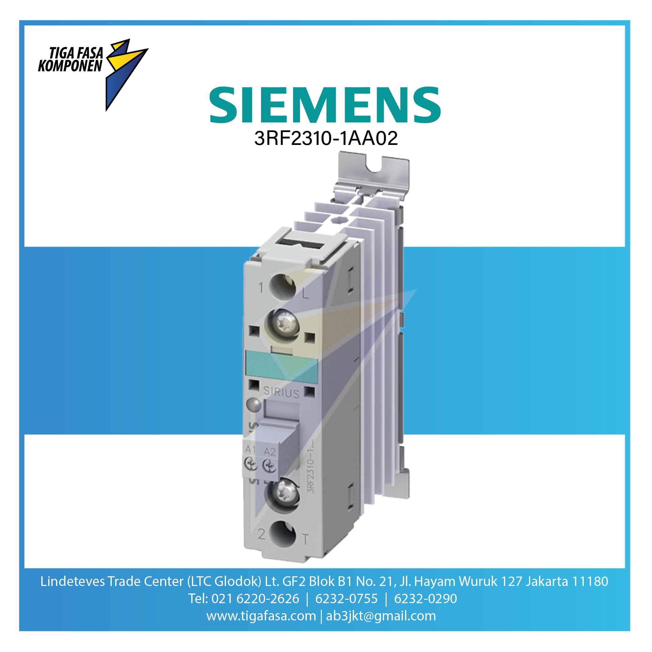 3RF2310-1AA02 Solid State Contactor 1P 3RF2 AC 51 / 10.5 A / 40 °C 24-230 V / 24 V DC