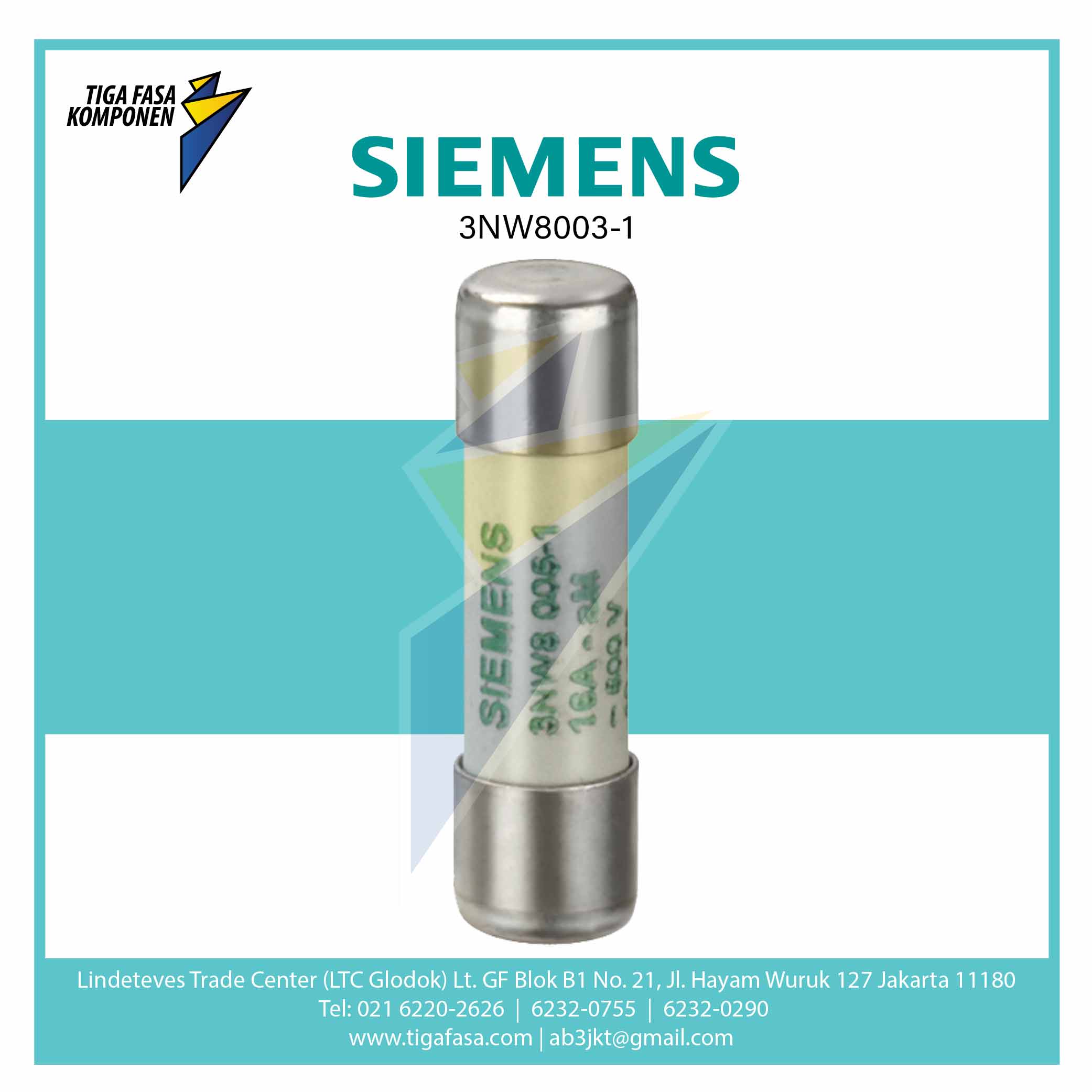 3NW8003-1 SENTRON Cylindrical Fuse Link 10 x 38 mm 10 A