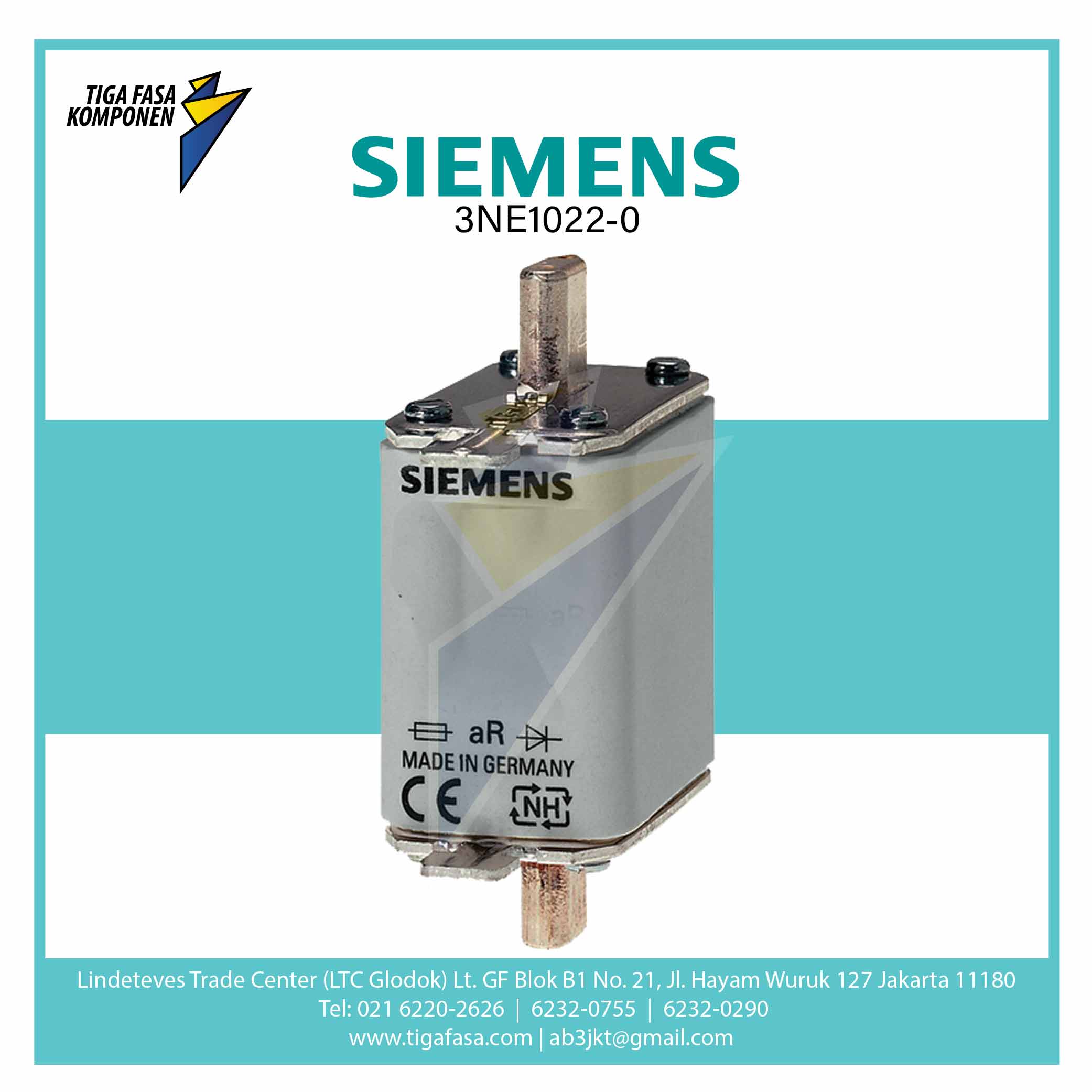 3NE1022-0 SITOR FUSE LINK NH00 125 A