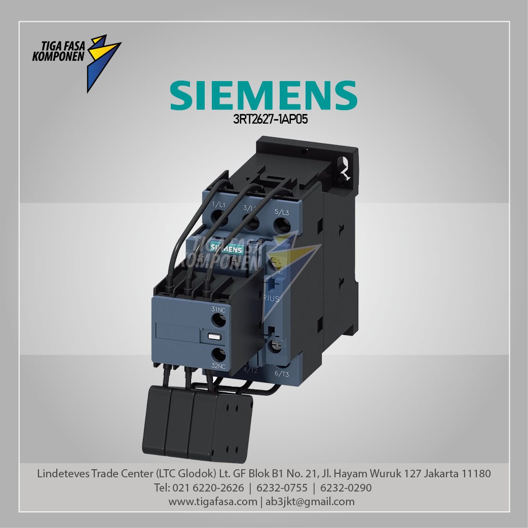 3RT2627-1AP05 Capacitor Contactor AC-6b 25 kVar / 400 V 3P 230 V AC