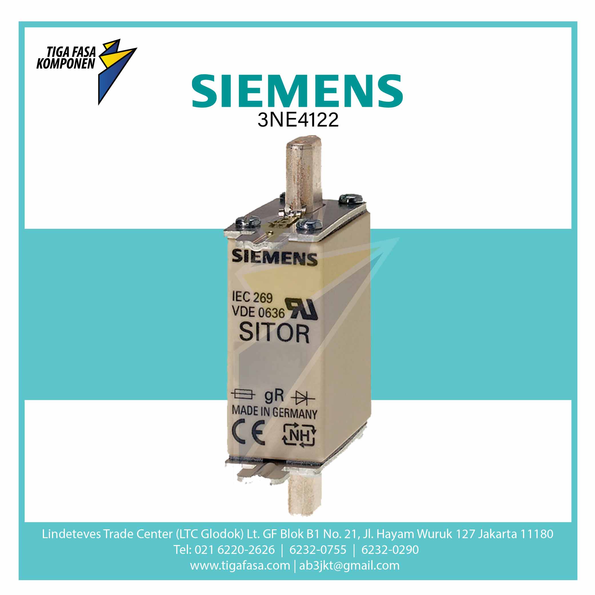 3NE4122 SITOR FUSE LINK NH0 125 A