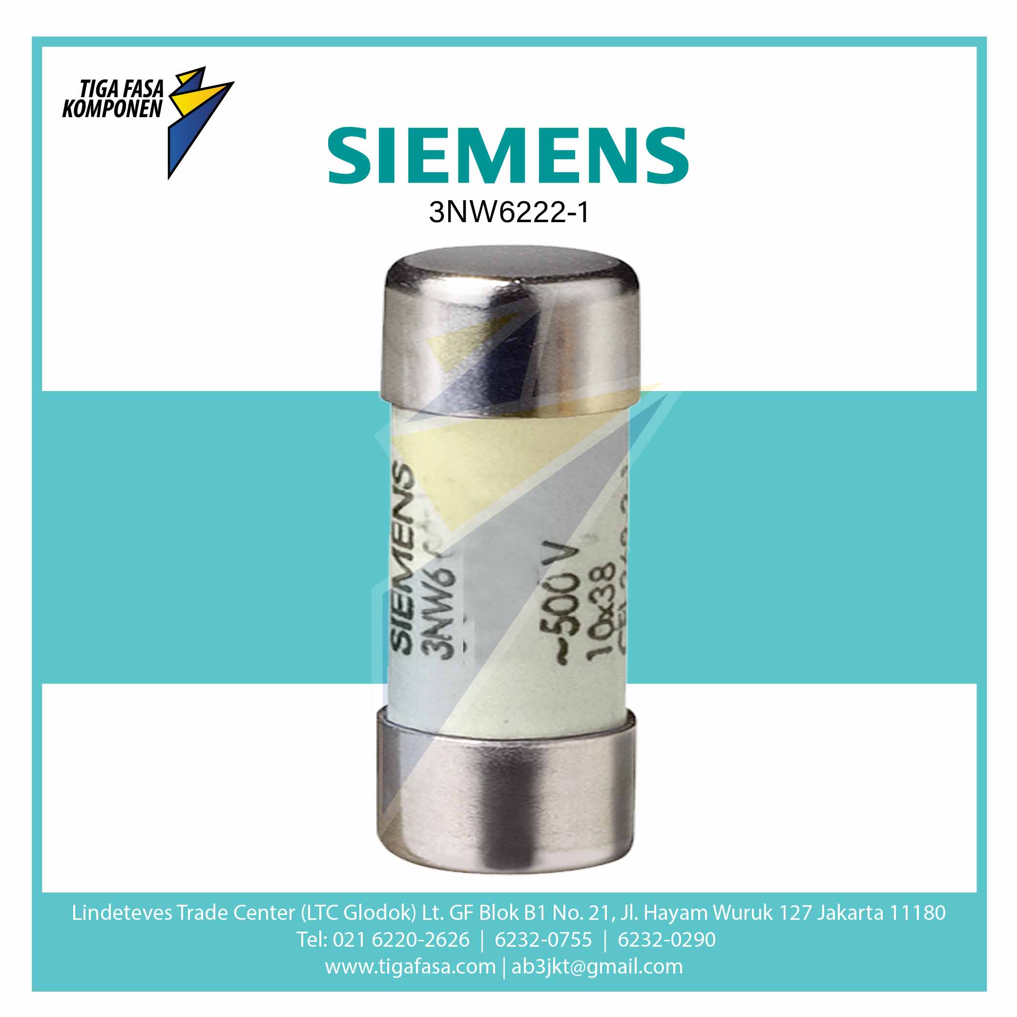 3NW6222-1 SENTRON Cylindrical Fuse Link 22x58 mm 63 A