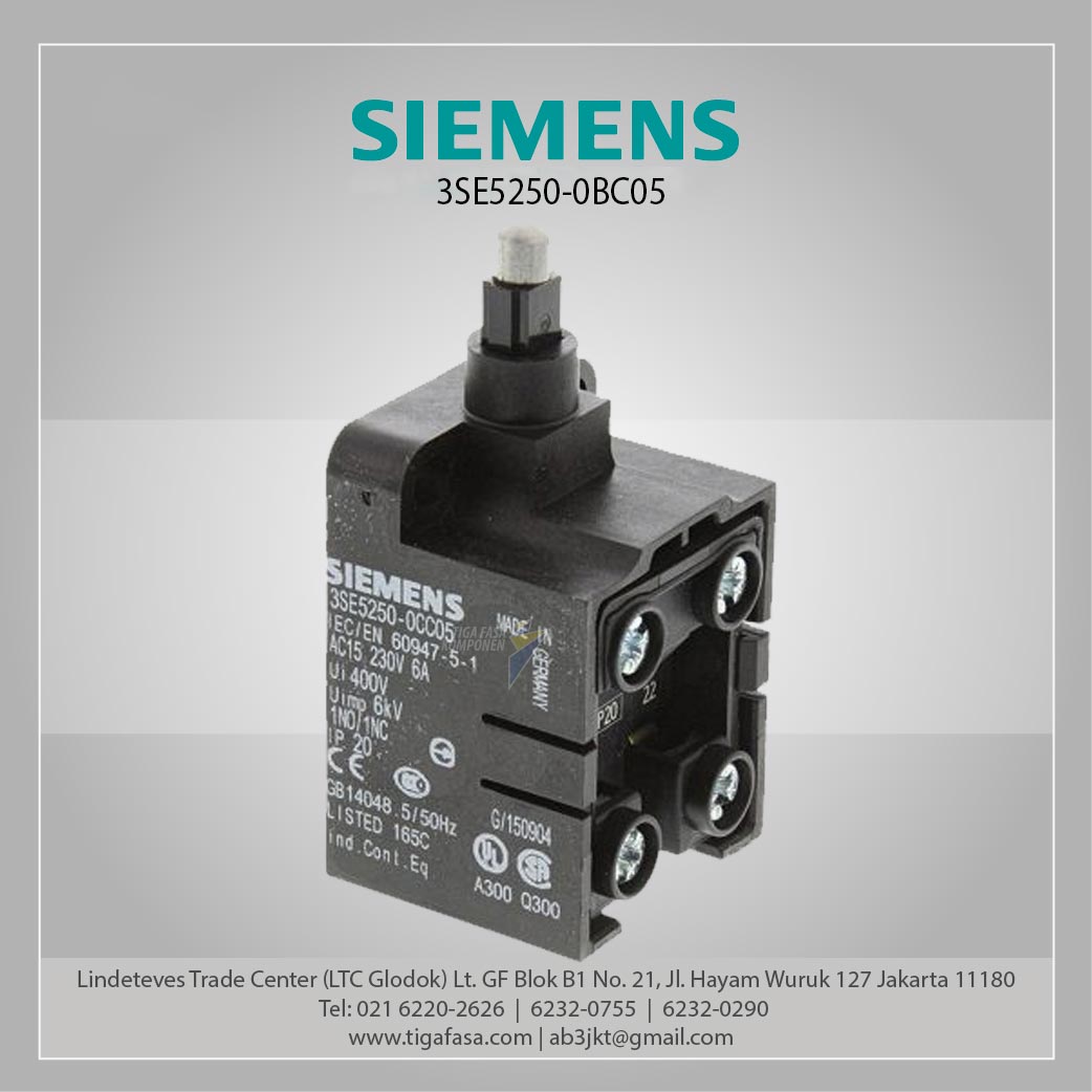 3SE5250-0BC05 Limit Switch 1 NO/1 NC 30 mm IP20