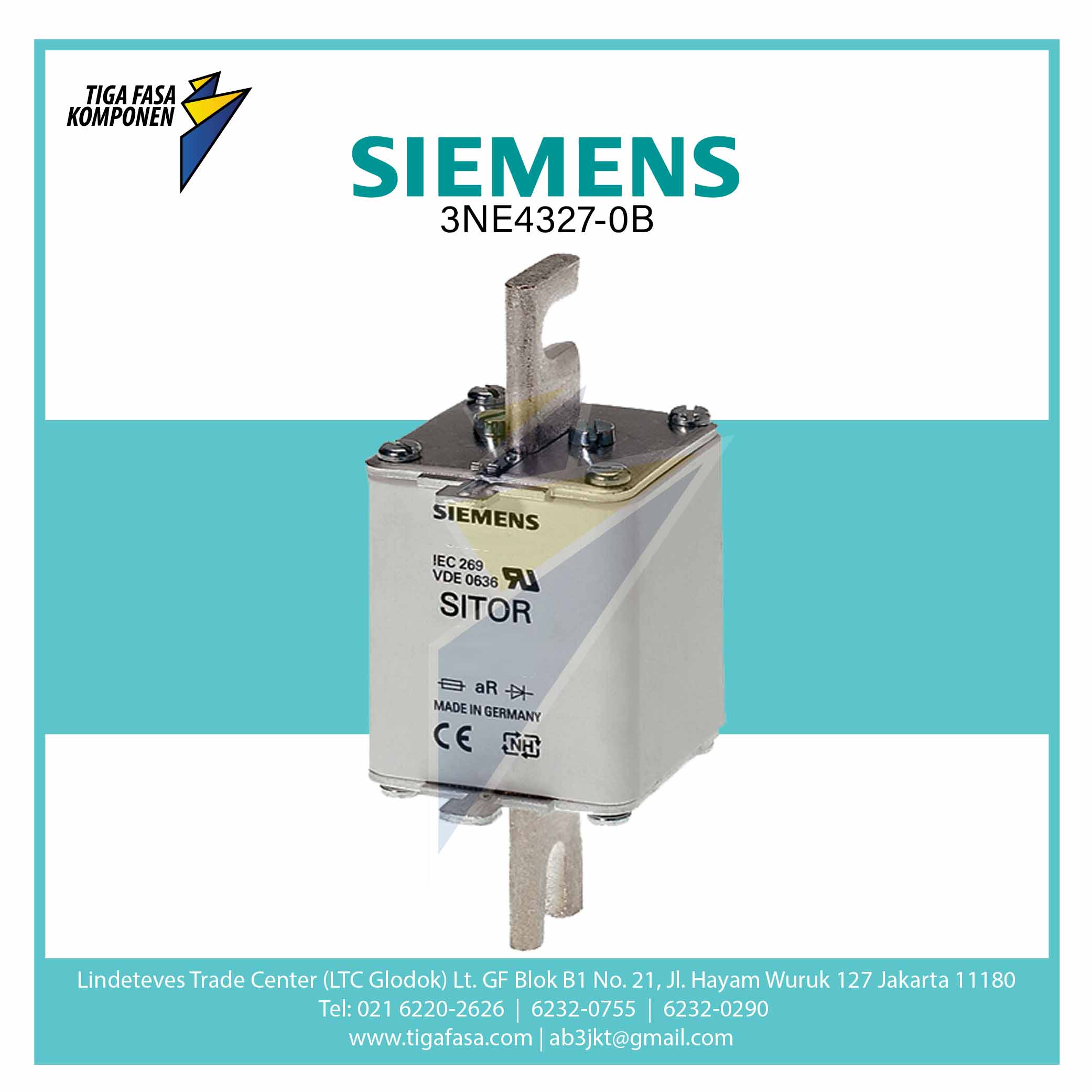 3NE4327-0B SITOR FUSE LINK NH2 250 A