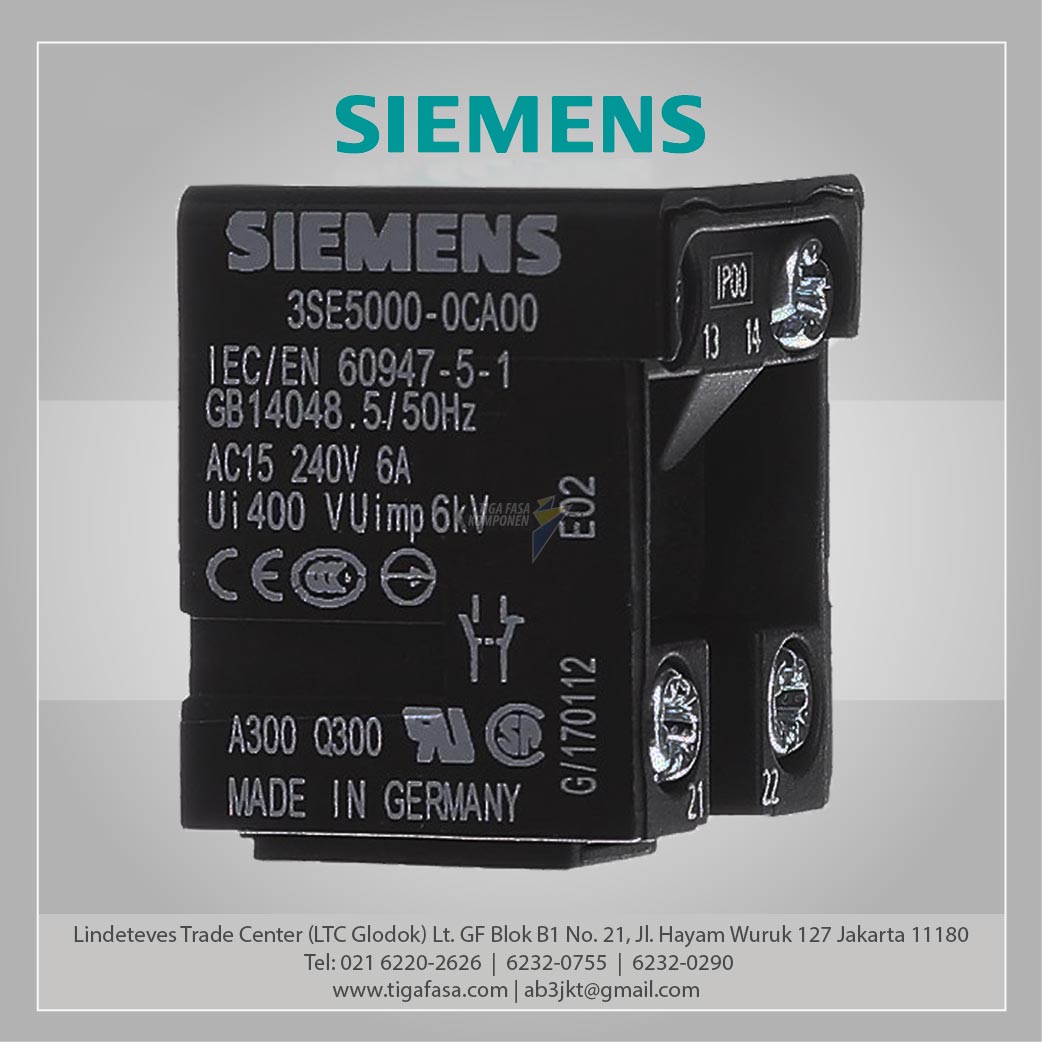 3SE5000-0CA00 Contact block for position switch 3SE51/52 1 NO/1 NC