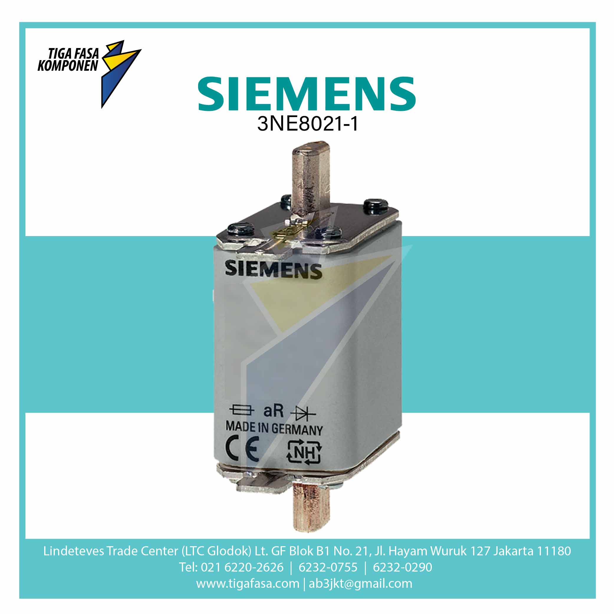 3NE8021-1 SITOR FUSE LINK NH00 100 A