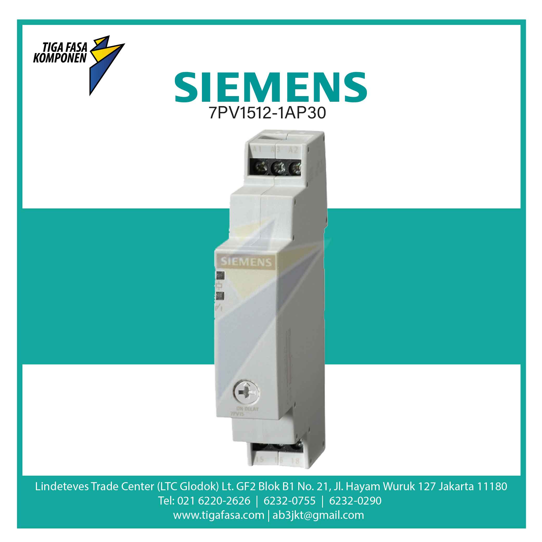 7PV1512-1AP30 Timing relay, 1 time range 0.5...10 s 24/230 V AC and 24 V DC