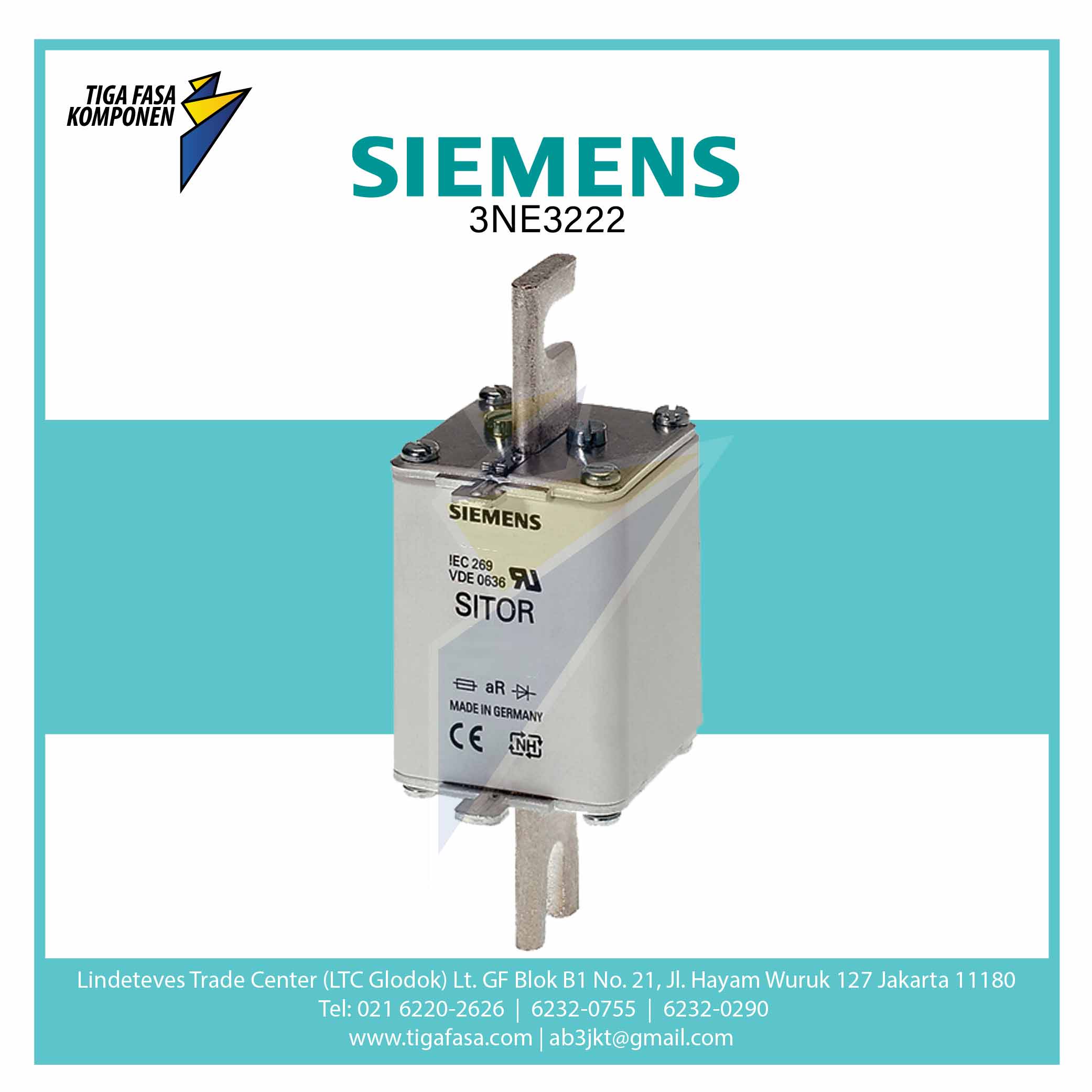 3NE3222 SITOR FUSE LINK NH1 125 A