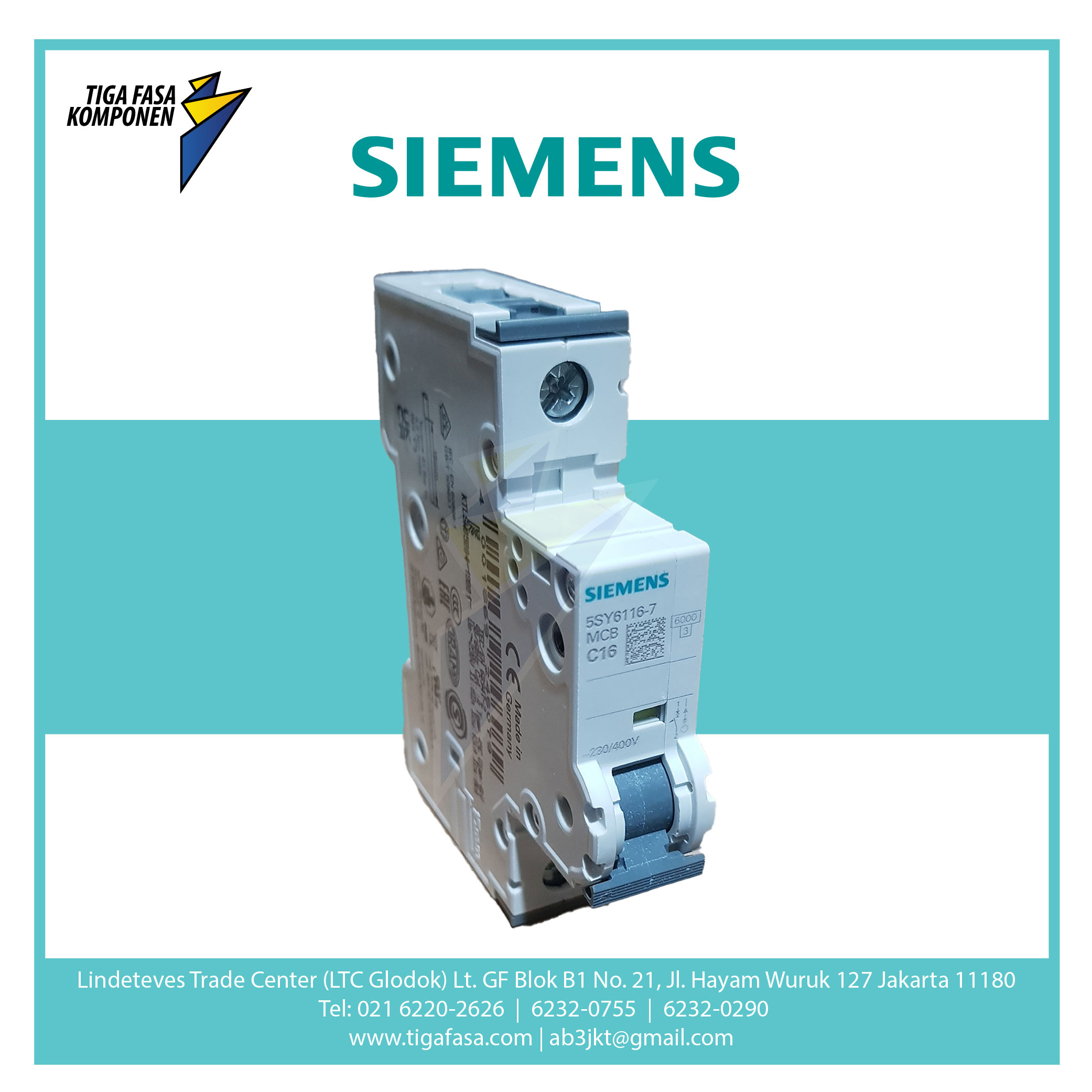 5SY6116-7 MCB 1P 16A 6kA