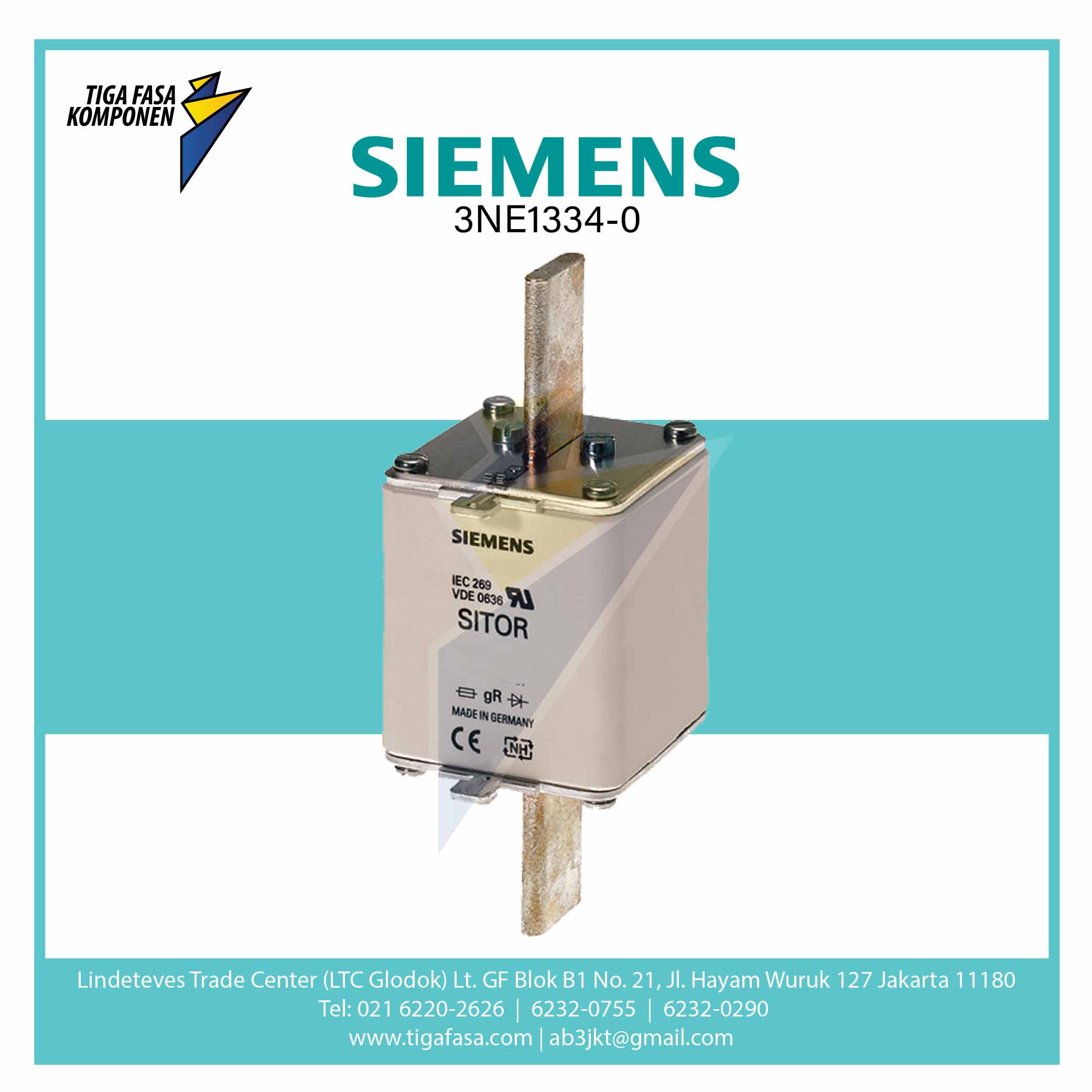 3NE1334-0 SITOR FUSE LINK NH2 500 A