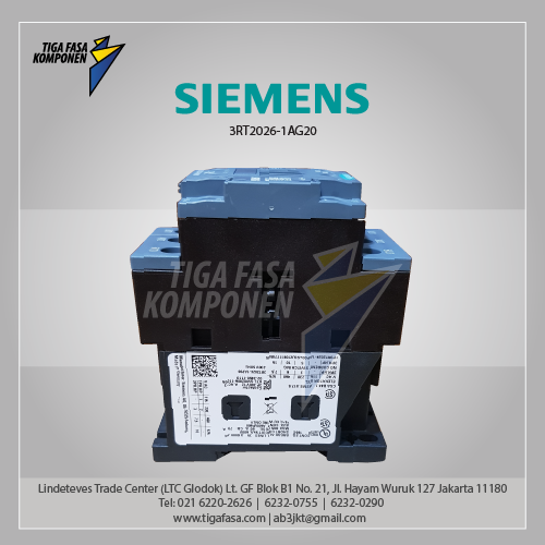 3RT2026-1AG20 MC 25 A 11 kW / 400 V 3P 110 V AC 50/60 Hz