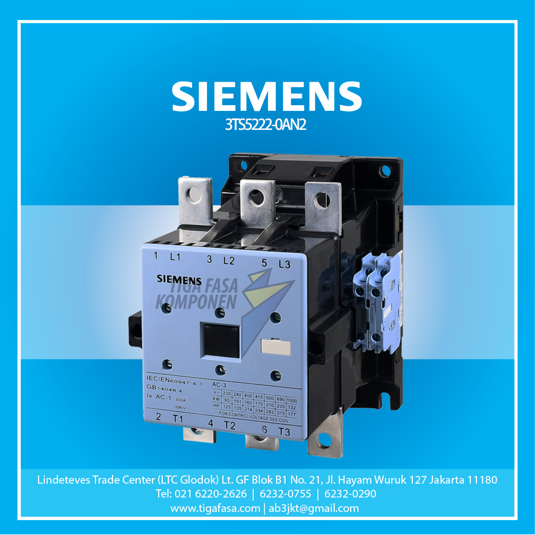3TS5222-0AN2 MC 90kW 170A 2NO+2NC 220VAC 