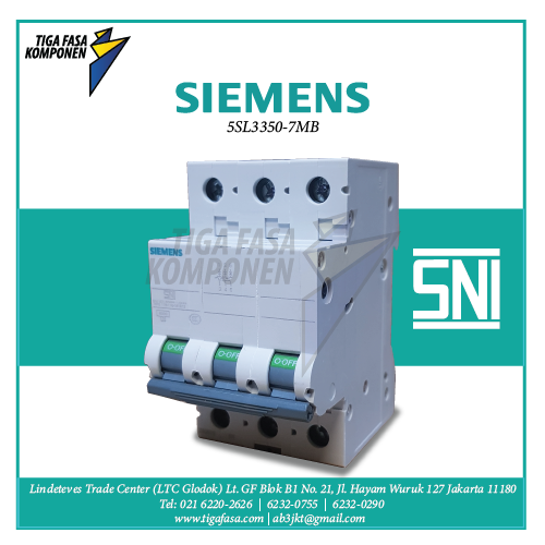 5SL3350-7MB MCB 3P 50A 4.5kA 