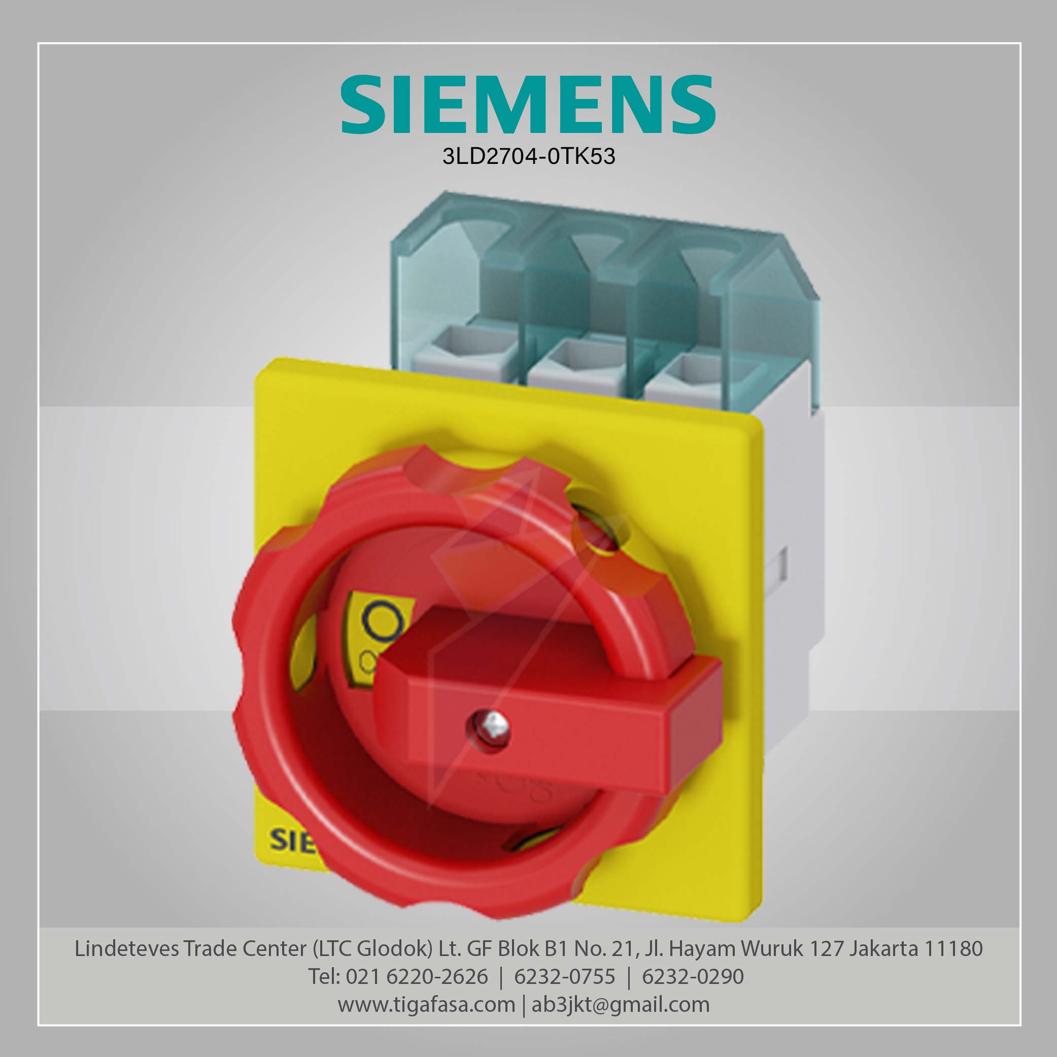 3LD2704-0TK53 Switch Disconnector 100A 3P Red/Yellow 
