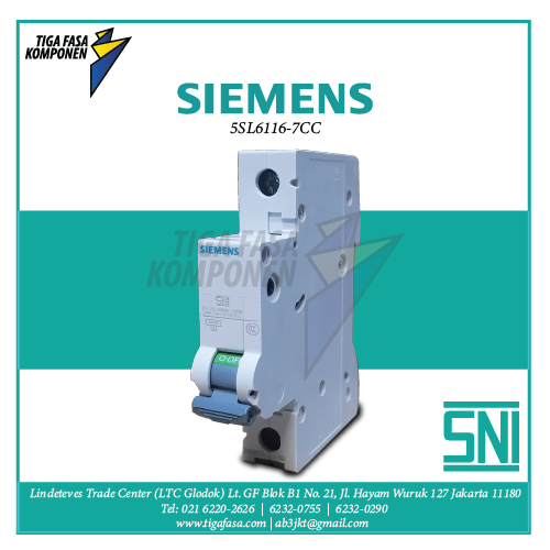 5SL6116-7CC MCB 1P 16A 6kA 
