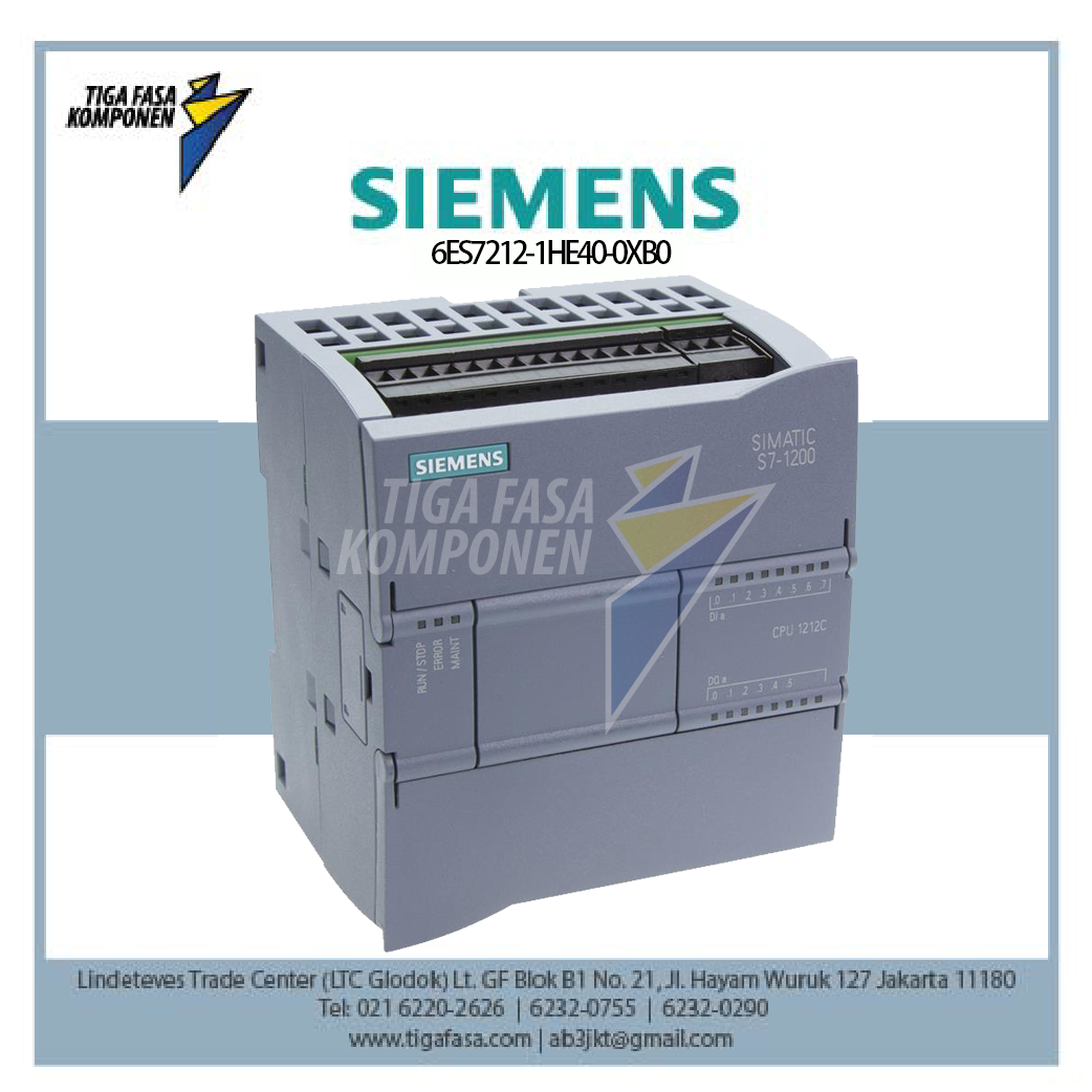 6ES7212-1HE40-0XB0 SIMATIC S7-1200, CPU 1212C, DC/DC/relay 8 DI  6DO 2 AI 0-10 V DC