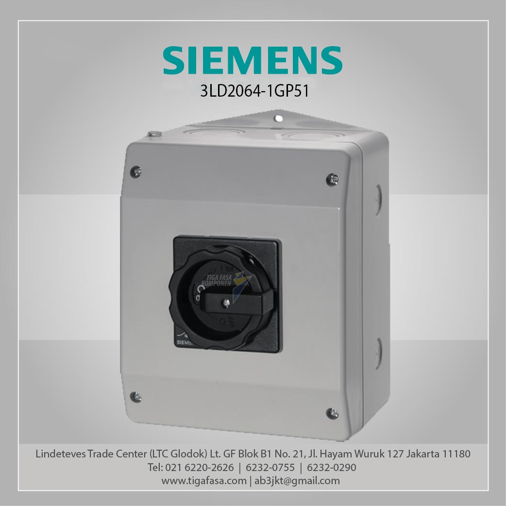 3LD2064-1GP51 Switch Disconnector 16A 3P Black 