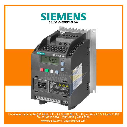 6SL3210-5BE17-5UV0 V20 Inverter 3P 0.75kW 380-480V 