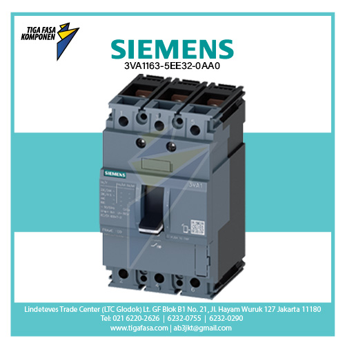 3VA1163-5EE32-0AA0 MCCB 3P 44-63A 55kA 
