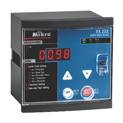 RX232A-230A MIKRO Earth Fault Relay 7Seg multi IDMT 50/60Hz NFC RTC