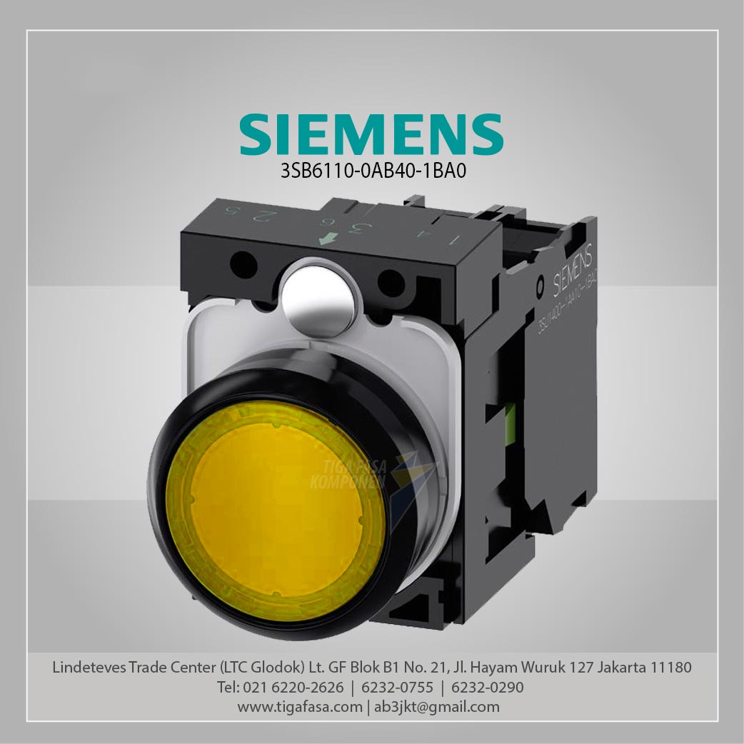3SB6110-0AB40-1BA0 Pushbutton Combination 22 mm 1 NO Green