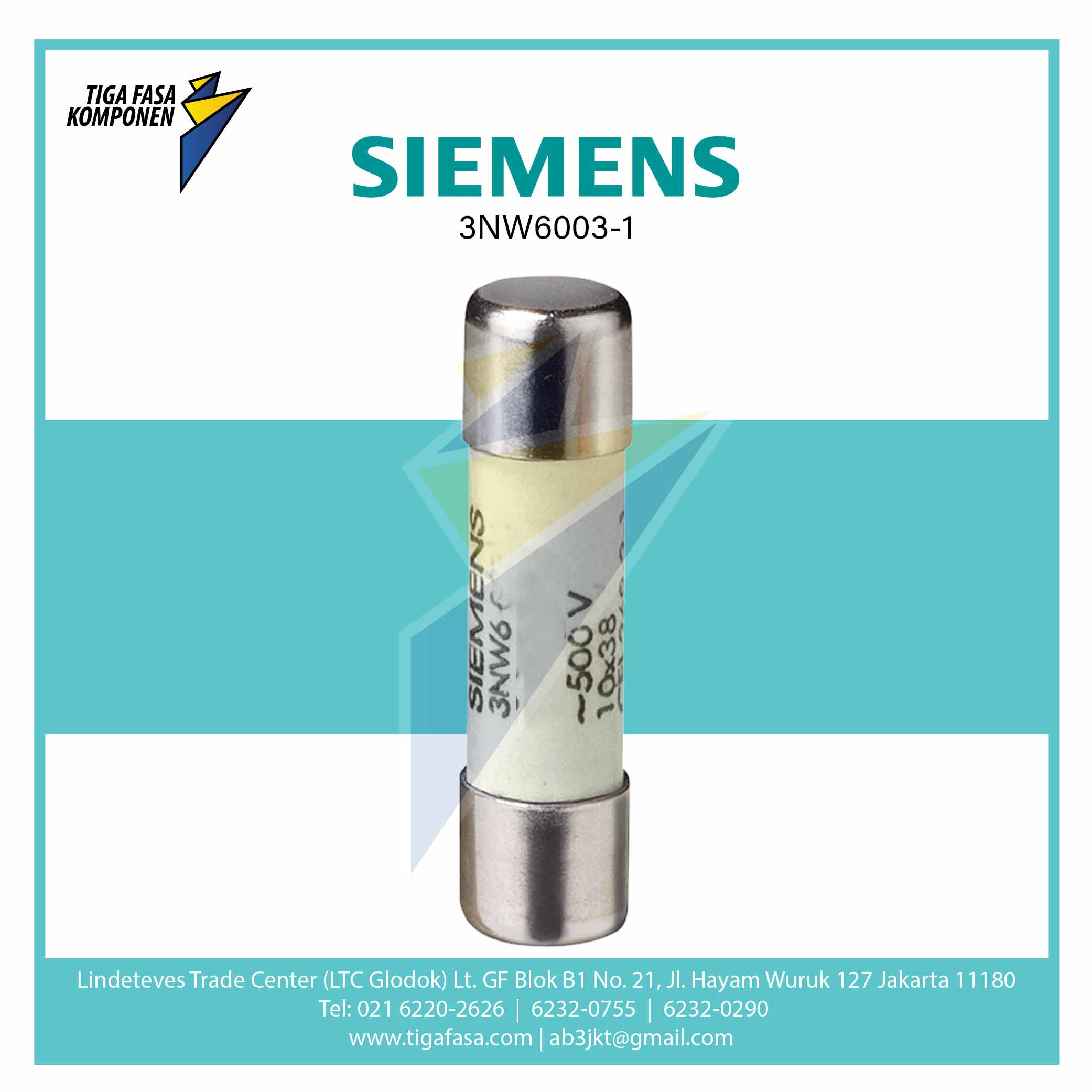3NW6003-1 SENTRON Cylindrical Fuse Link 10 x 38 mm 10 A