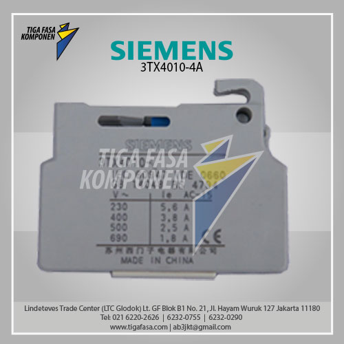 3TX4010-4A Auxiliary Contactor Switch Block 1 NO 