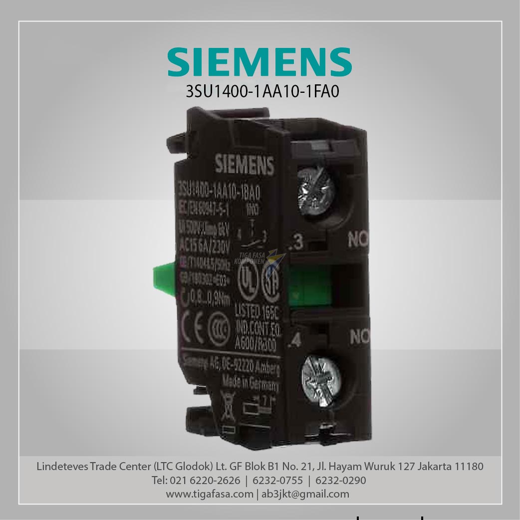 3SU1400-1AA10-1FA0 Contact Module 1NO+1NC