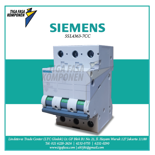 5SL4363-7CC MCB 3P 63A 10kA 