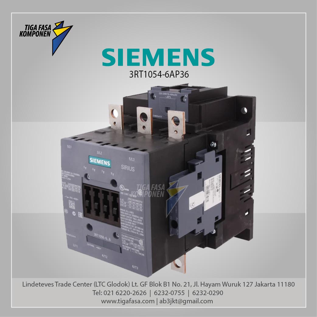 3RT1054-6AP36 MC 115 A 55 kW / 400 V, AC (50-60 Hz) / DC Uc: 220-240 V