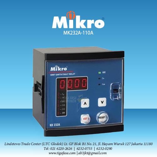 MK232A-110A Earth Fault Relay 50Hz 94-127 V AC MIKRO 