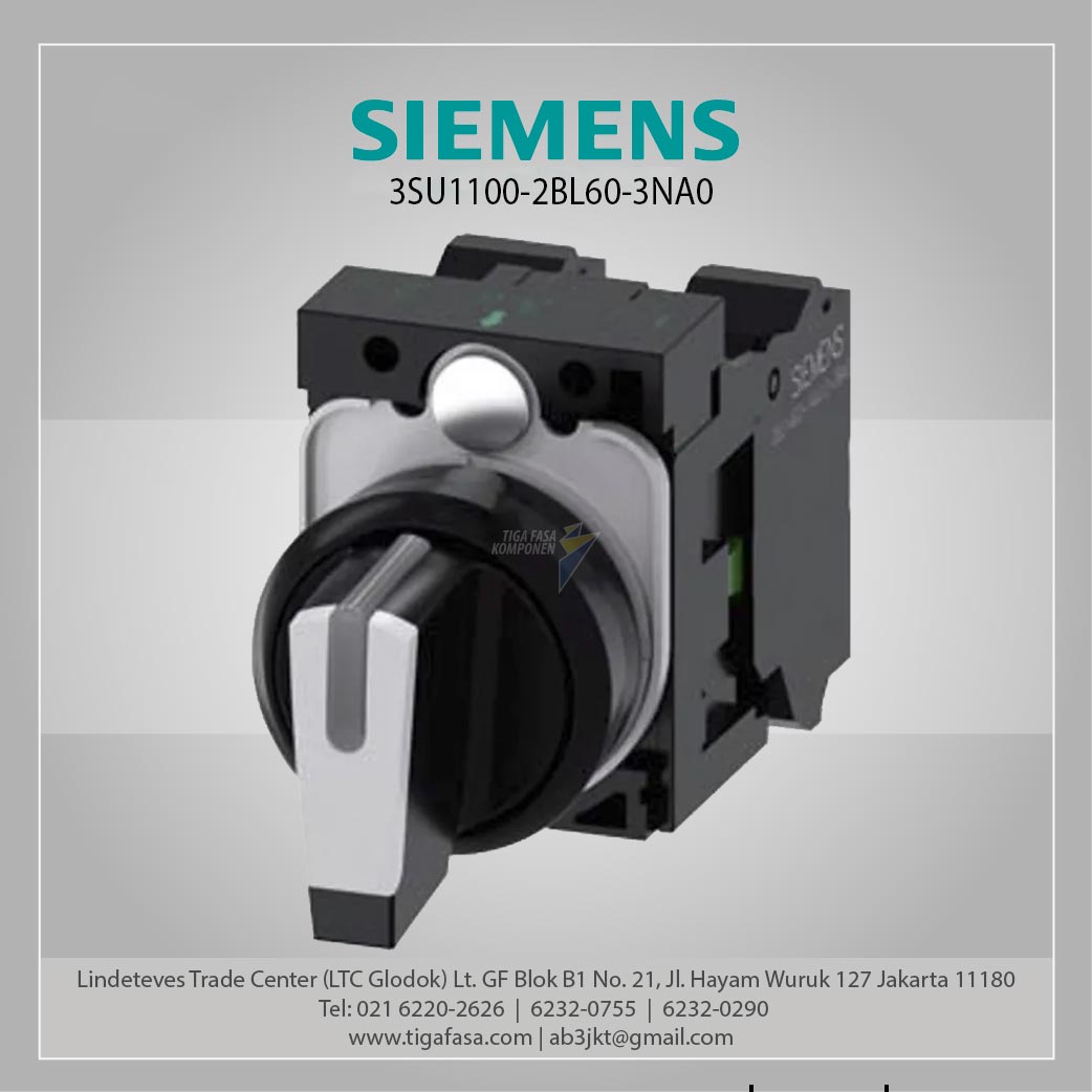 3SU1100-2BL60-3NA0 Selector Switch 22mm I-O-II