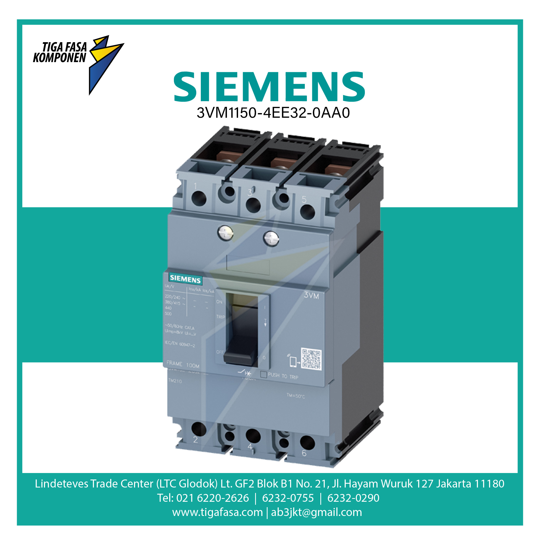 3VM1150-4EE32-0AA0 MCCB 3P 36kA 35-50A 