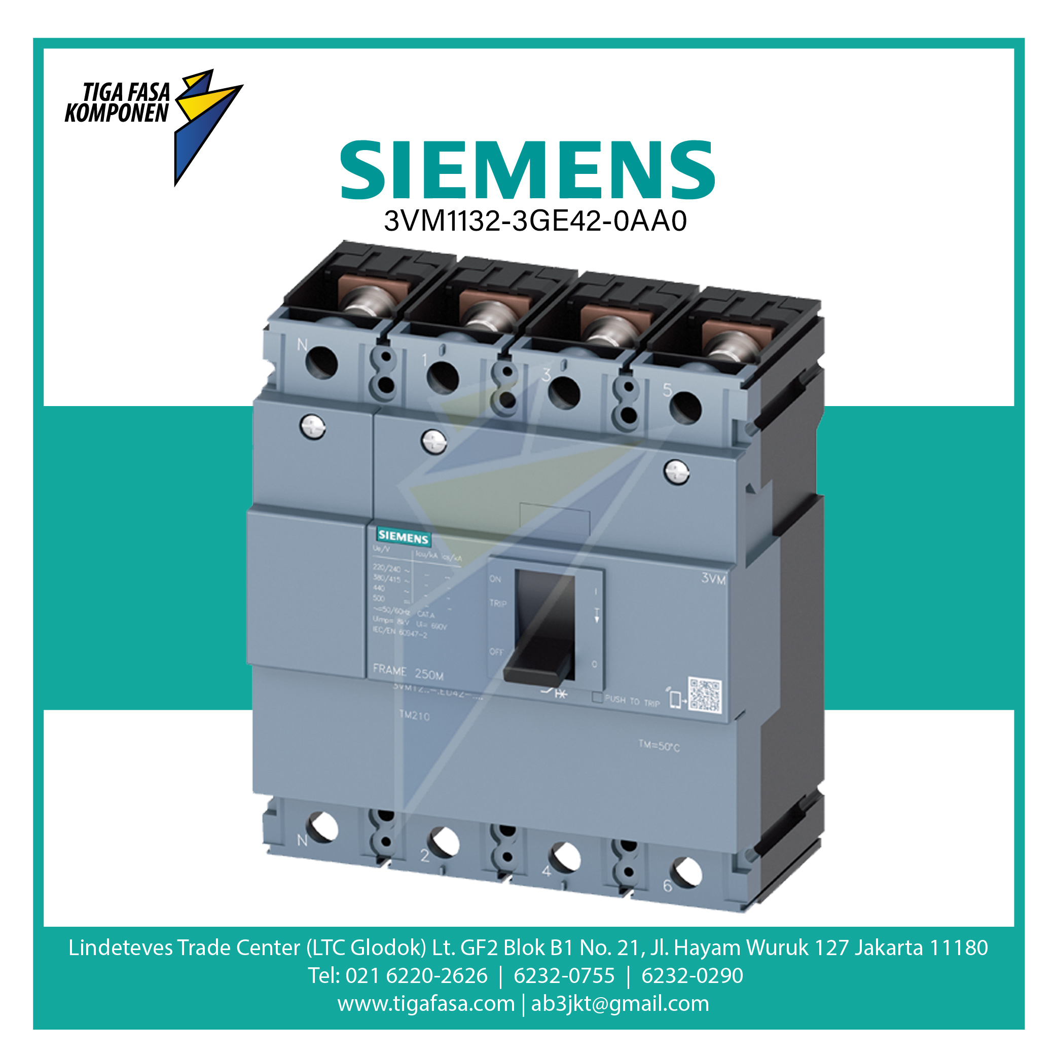 3VM1132-3GE42-0AA0 MCCB 4P 25kA 22-32A 